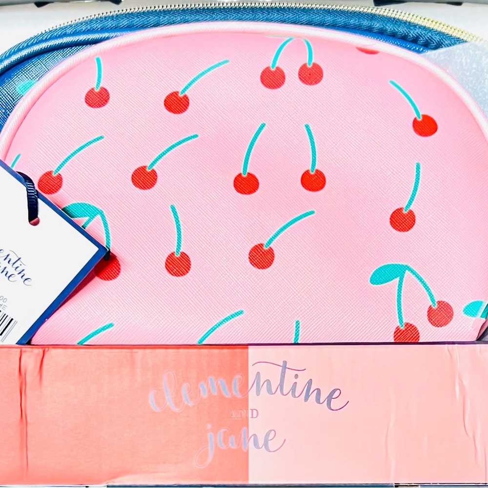 2 Piece Set of Clementine and Jane Cherry Cosmetic Bags